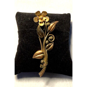 Antique 10K Gold-Filled Flower Brooch Louis Stern Co. 1940's MCM Art-Deco Pin